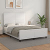 vidaXL Estructura de cama cabecero cuero sintético blanco 140x200 cm