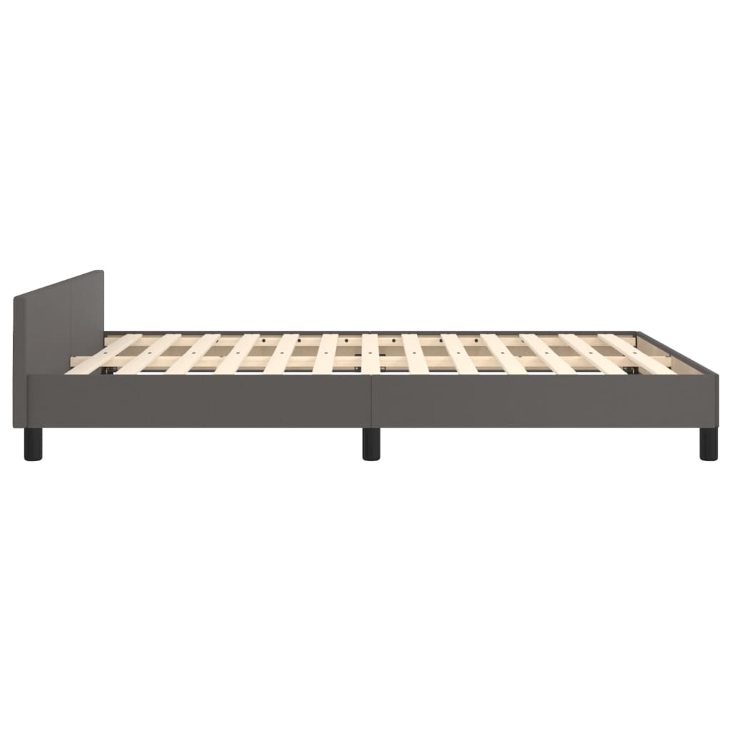 vidaXL Estructura de cama sin colchón cuero sintético gris 140x200 cm