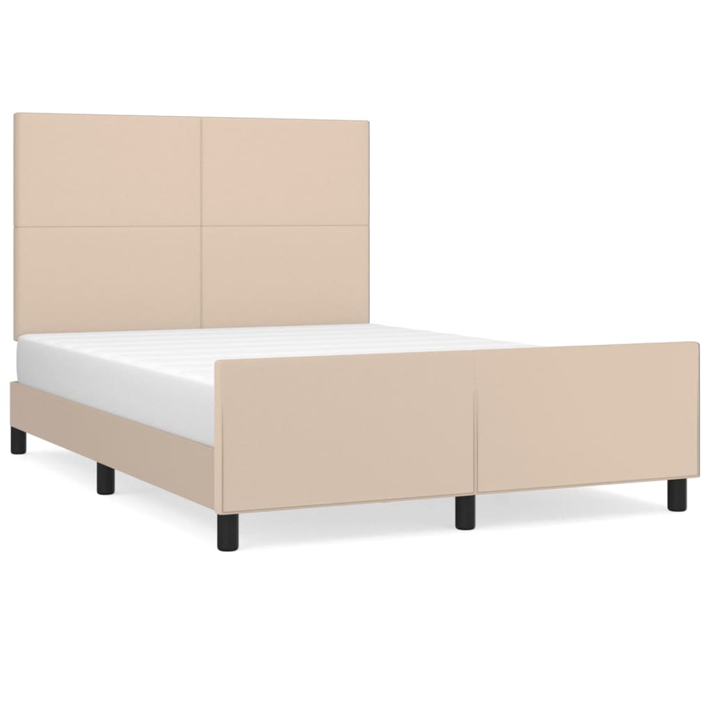 vidaXL Estructura cama sin colchón cuero sintético capuchino 140x200cm