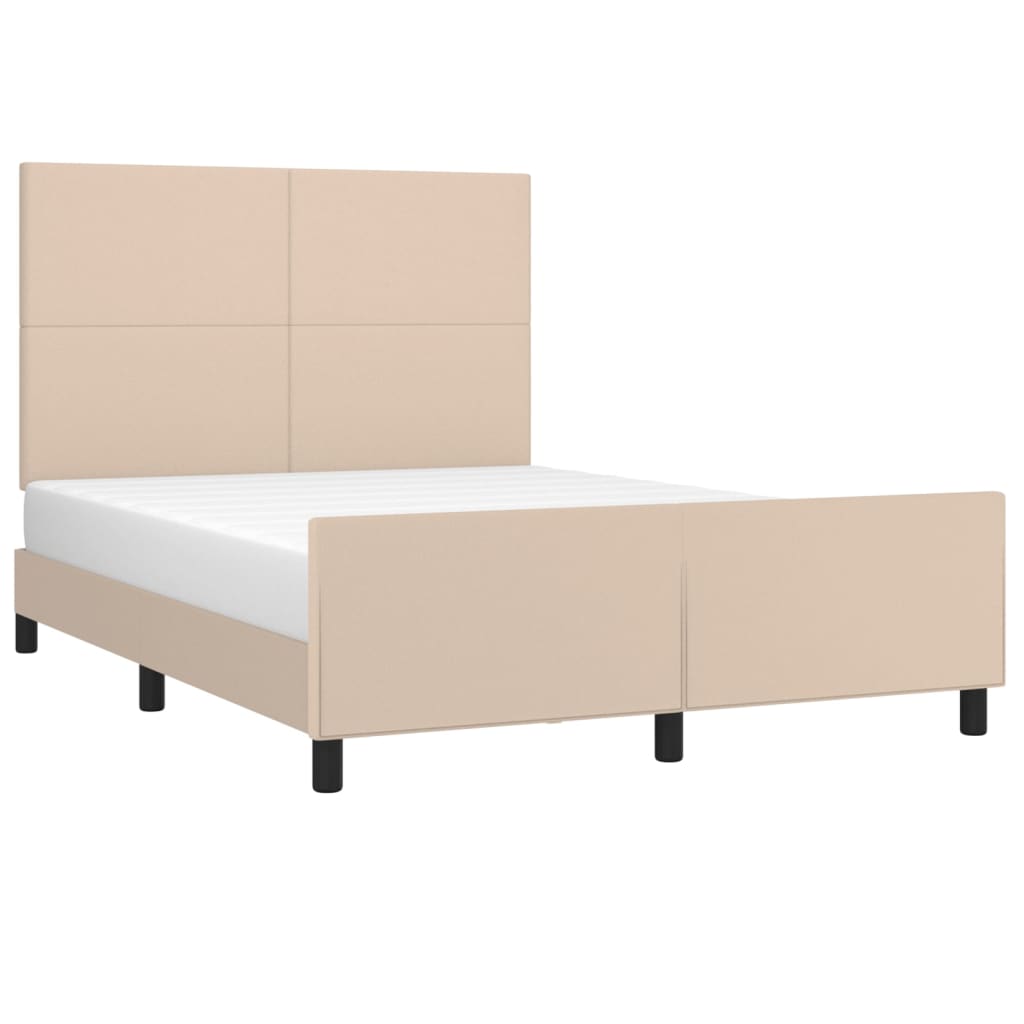 vidaXL Estructura cama sin colchón cuero sintético capuchino 140x200cm