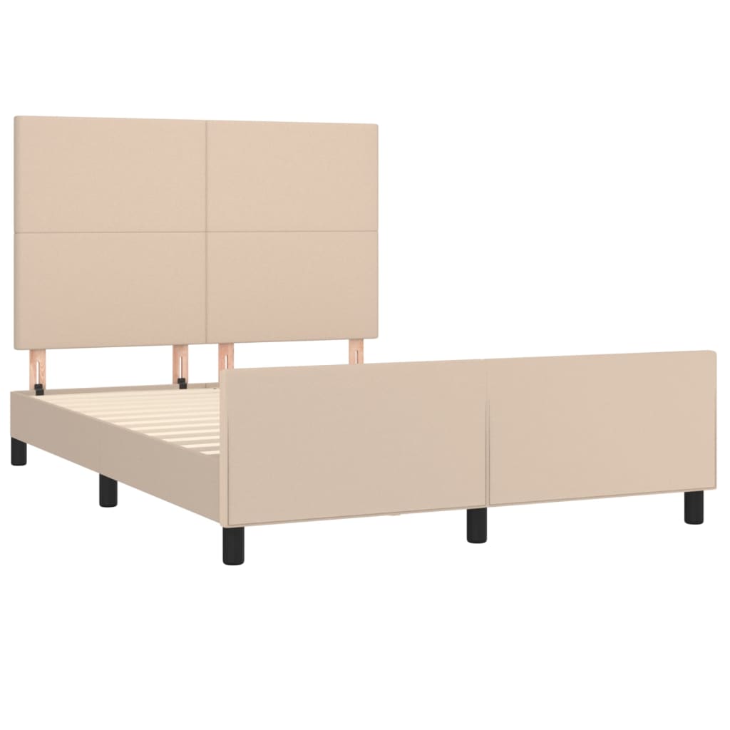 vidaXL Estructura cama sin colchón cuero sintético capuchino 140x200cm