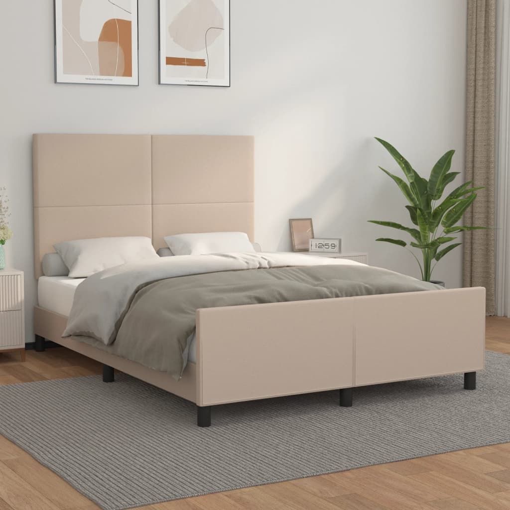 vidaXL Estructura cama sin colchón cuero sintético capuchino 140x200cm