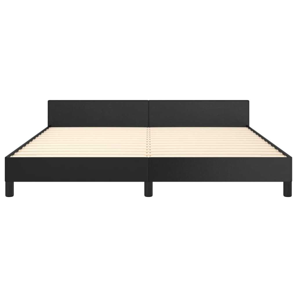 vidaXL Estructura de cama con cabecero cuero sintético negro 180x200cm