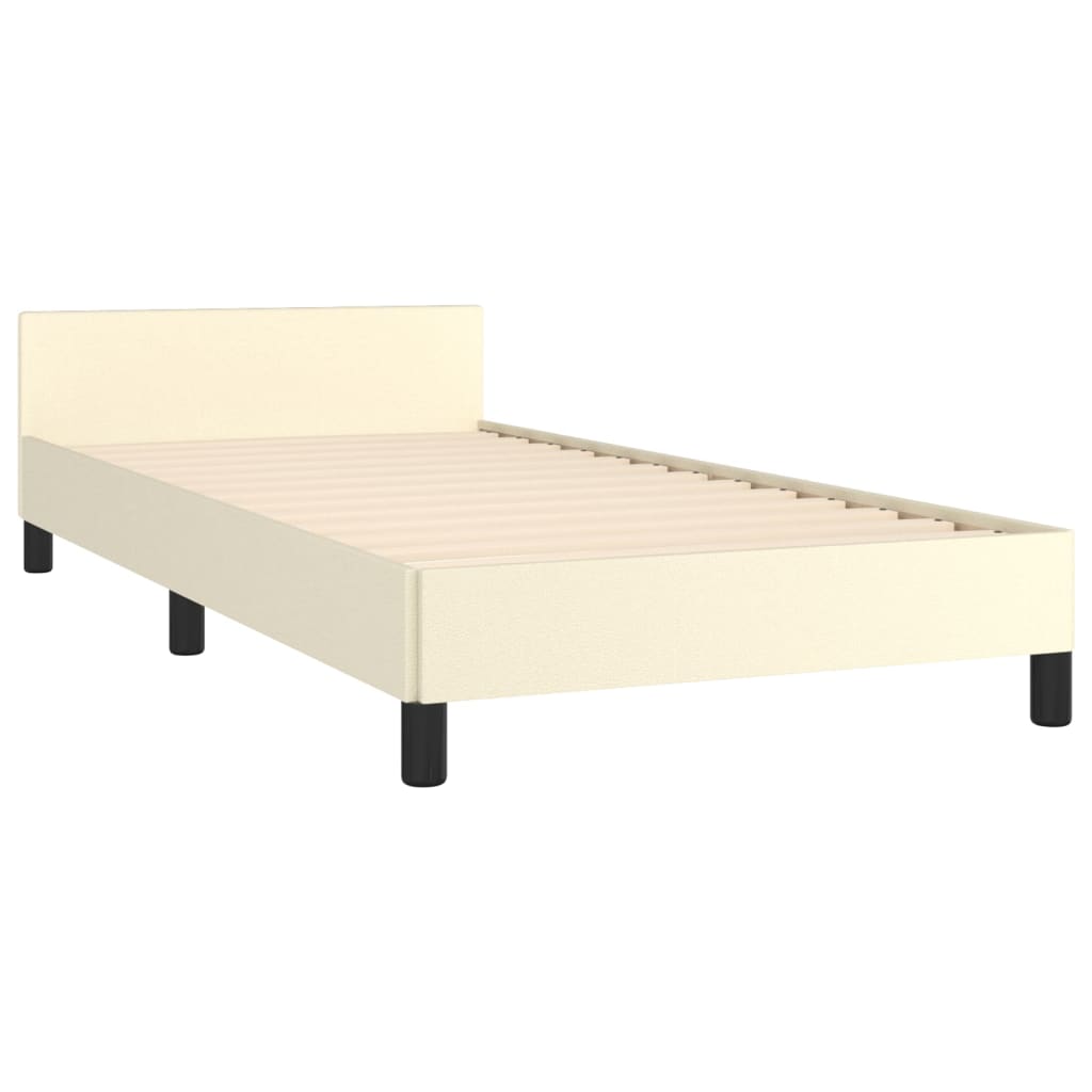 vidaXL Estructura de cama sin colchón cuero sintético crema 80x200 cm