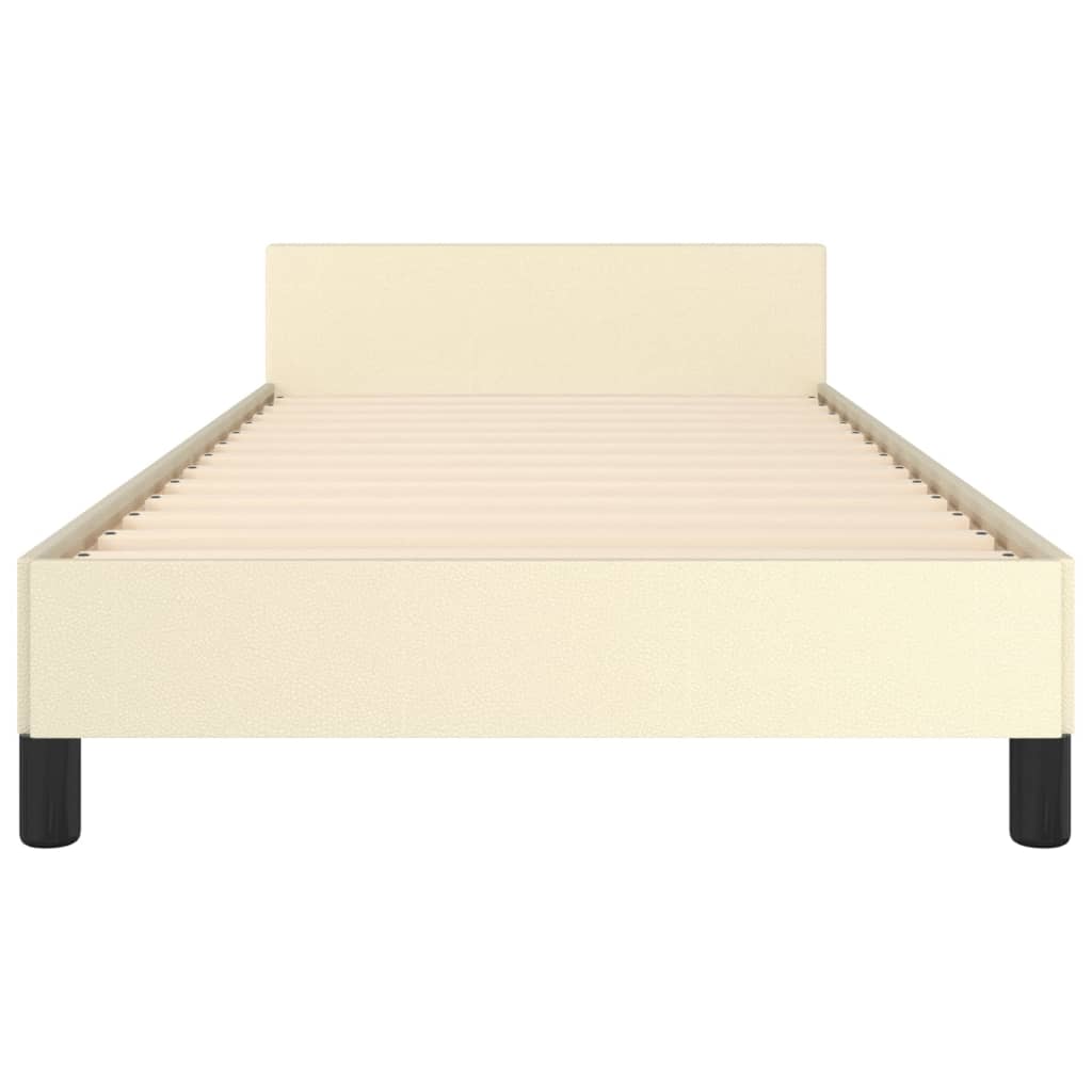 vidaXL Estructura de cama sin colchón cuero sintético crema 80x200 cm