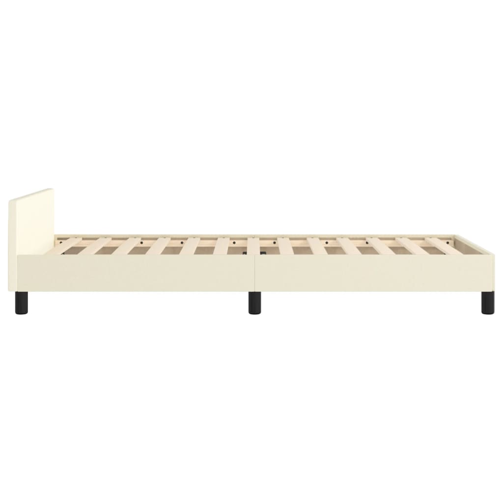 vidaXL Estructura de cama sin colchón cuero sintético crema 80x200 cm