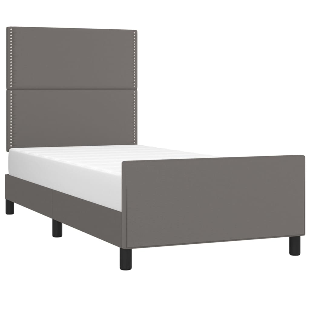 vidaXL Estructura de cama sin colchón cuero sintético gris 80x200 cm