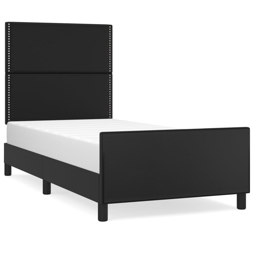 vidaXL Estructura de cama sin colchón cuero sintético negro 90x190 cm