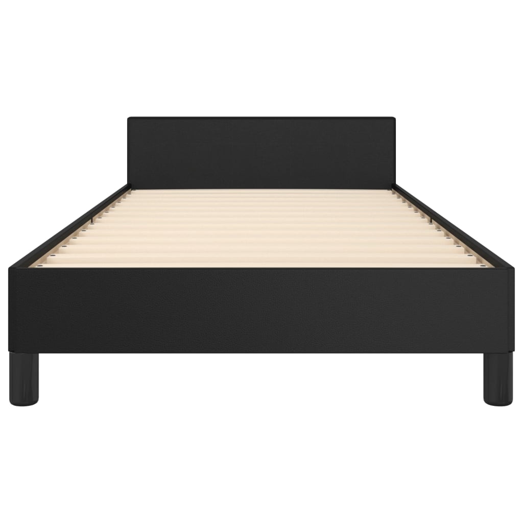 vidaXL Estructura de cama sin colchón cuero sintético negro 90x190 cm