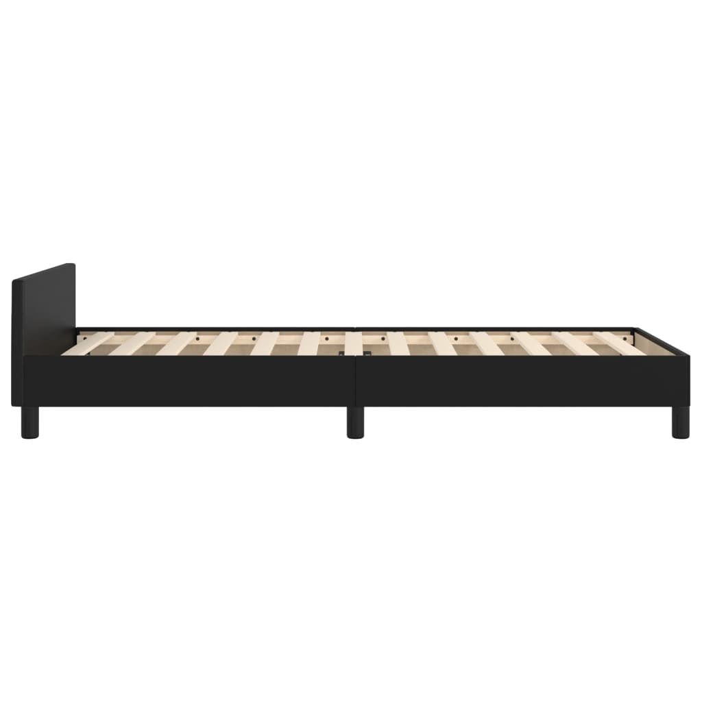 vidaXL Estructura de cama sin colchón cuero sintético negro 90x190 cm