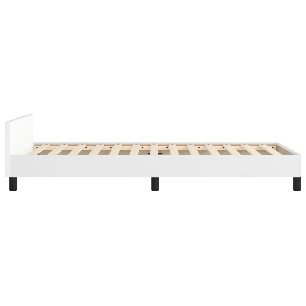 vidaXL Estructura de cama sin colchón cuero sintético blanco 90x190 cm