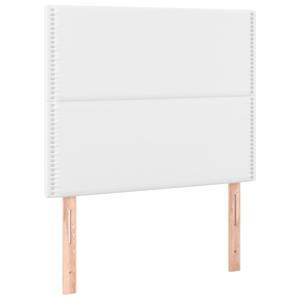 vidaXL Estructura de cama sin colchón cuero sintético blanco 90x190 cm