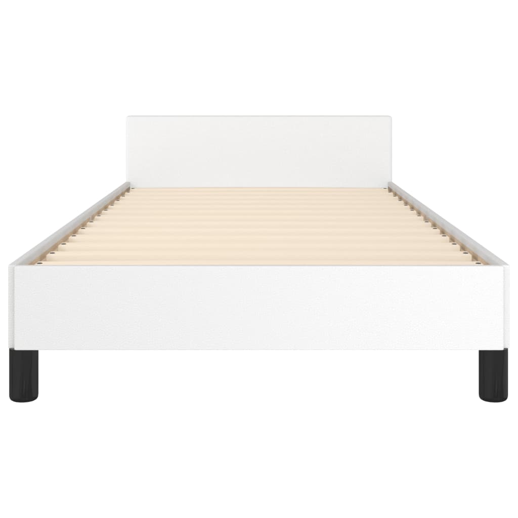 vidaXL Estructura de cama sin colchón cuero sintético blanco 100x200cm