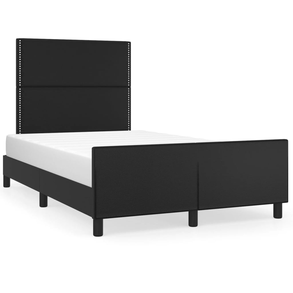 vidaXL Estructura de cama sin colchón cuero sintético negro 120x200 cm