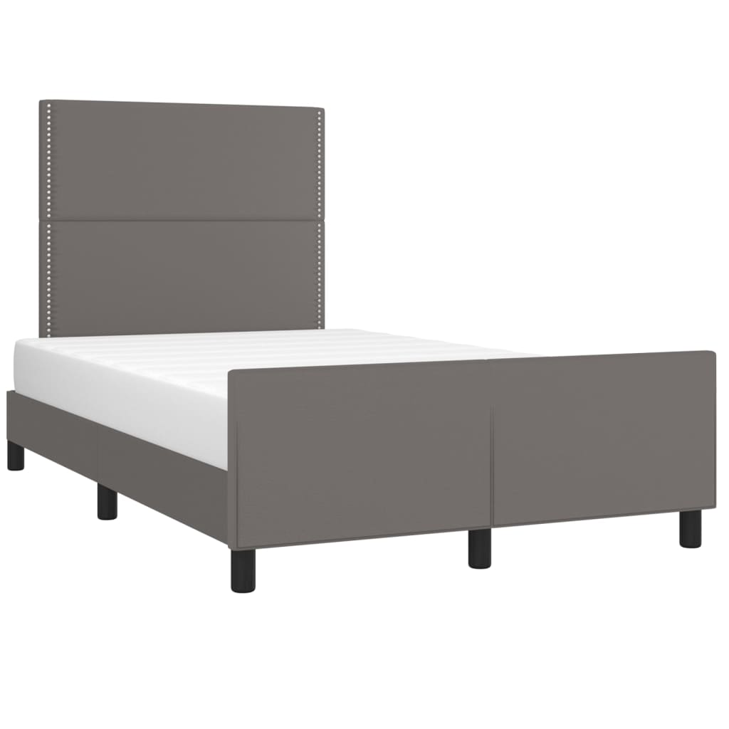 vidaXL Estructura de cama sin colchón cuero sintético gris 120x200 cm