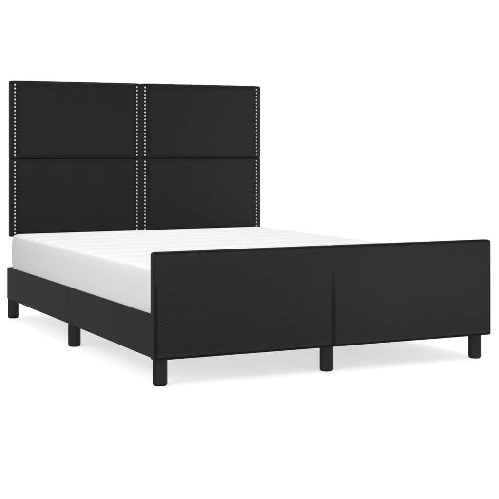 vidaXL Estructura de cama sin colchón cuero sintético negro 140x190 cm