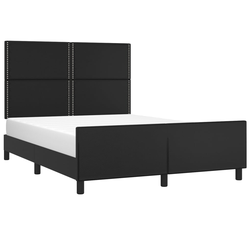 vidaXL Estructura de cama sin colchón cuero sintético negro 140x190 cm