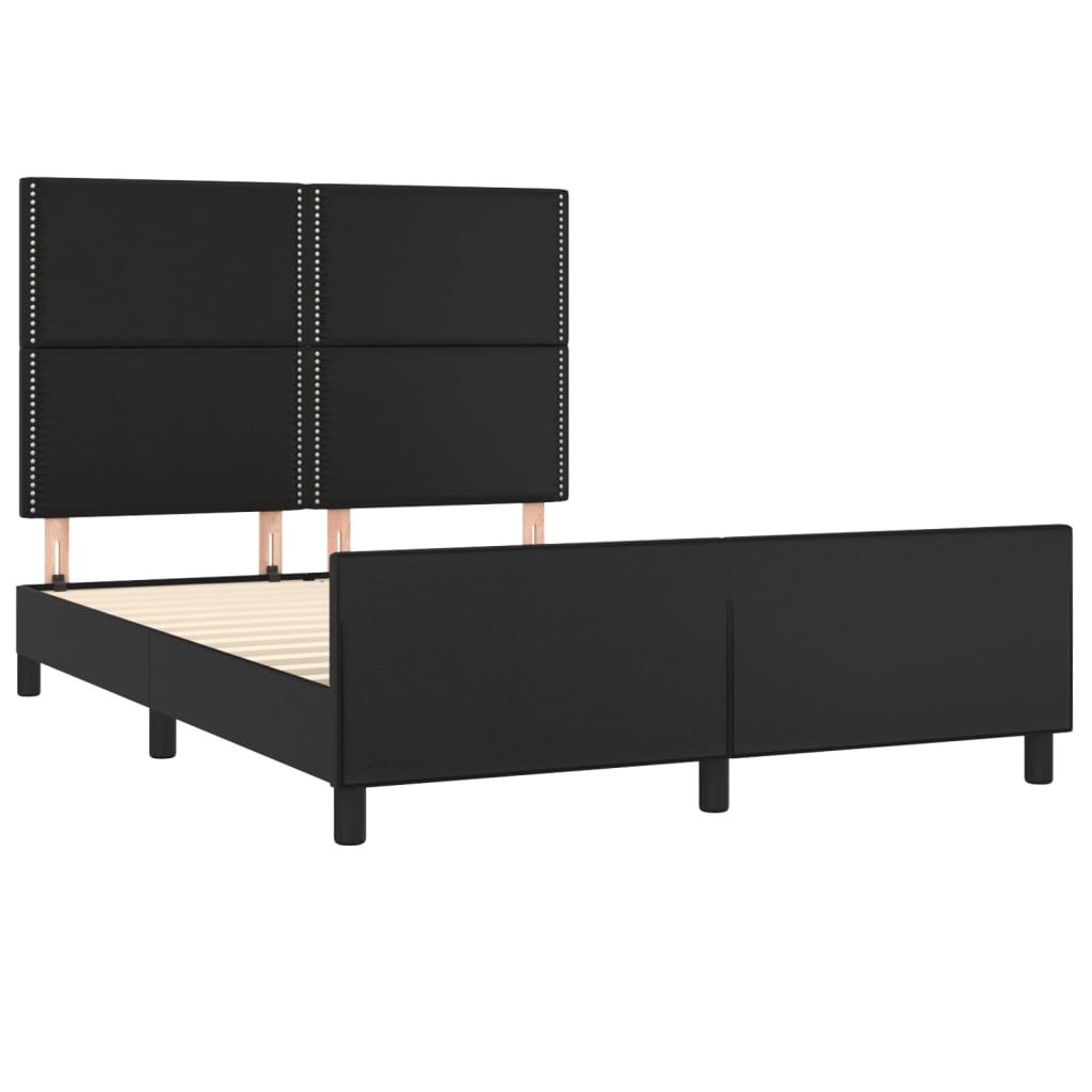 vidaXL Estructura de cama sin colchón cuero sintético negro 140x190 cm