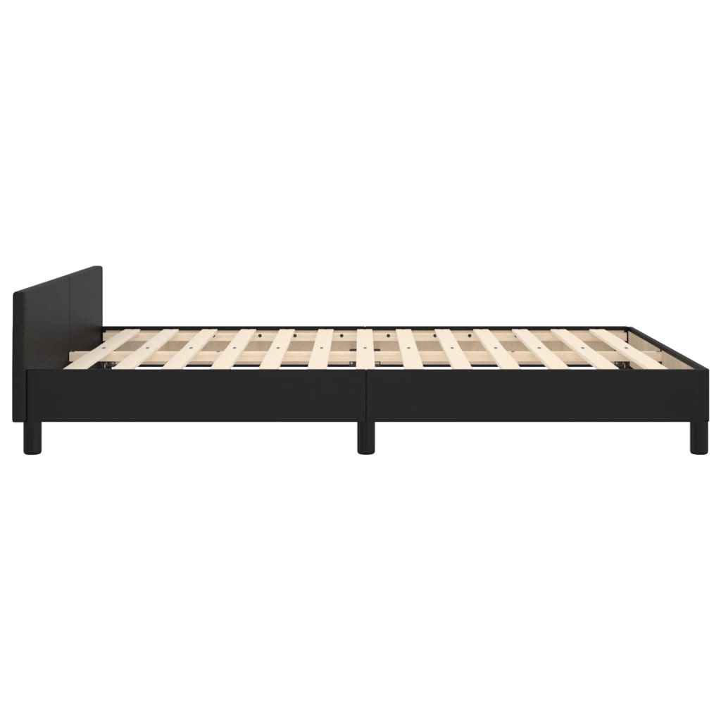 vidaXL Estructura de cama sin colchón cuero sintético negro 140x190 cm