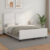 vidaXL Estructura de cama cabecero cuero sintético blanco 140x190 cm