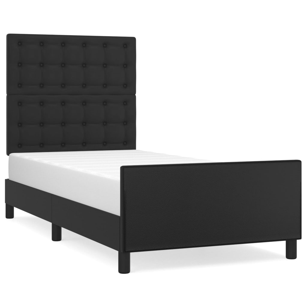 vidaXL Estructura de cama sin colchón cuero sintético negro 80x200 cm