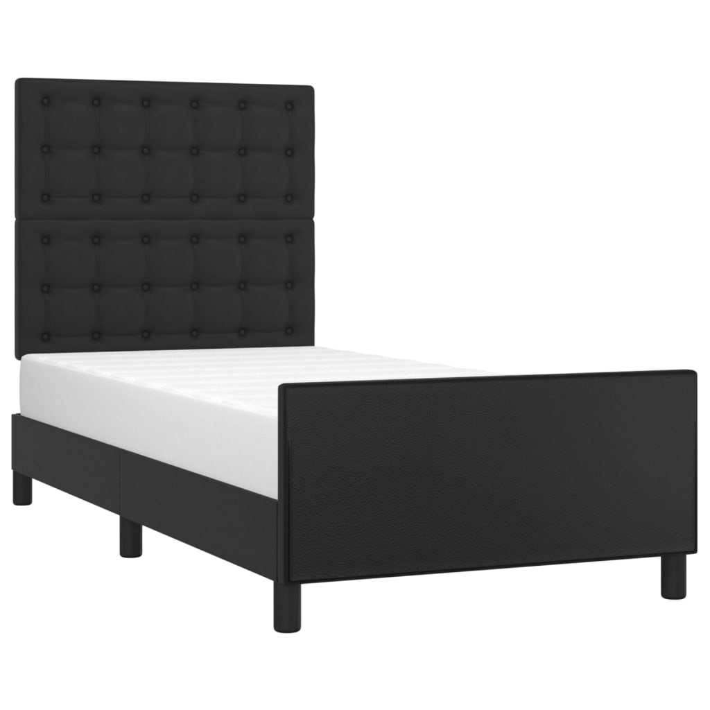 vidaXL Estructura de cama sin colchón cuero sintético negro 80x200 cm