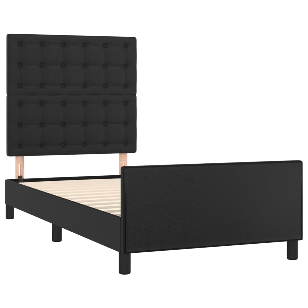 vidaXL Estructura de cama sin colchón cuero sintético negro 90x190 cm