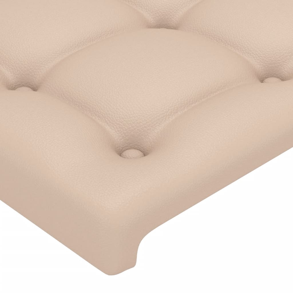 vidaXL Estructura de cama cabecero cuero sintético capuchino 100x200cm