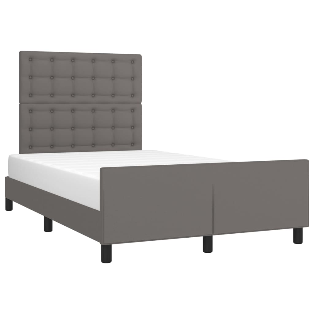 vidaXL Estructura de cama sin colchón cuero sintético gris 120x200 cm