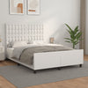 vidaXL Estructura de cama cabecero cuero sintético blanco 140x190 cm