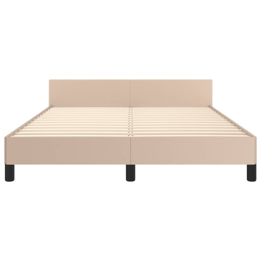 vidaXL Estructura cama sin colchón cuero sintético capuchino 140x200cm