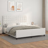 vidaXL Estructura de cama cabecero cuero sintético blanco 180x200 cm