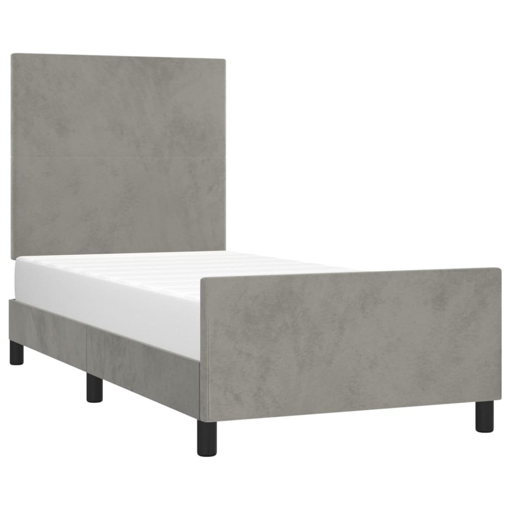 vidaXL Estructura de cama sin colchón terciopelo gris claro 80x200 cm