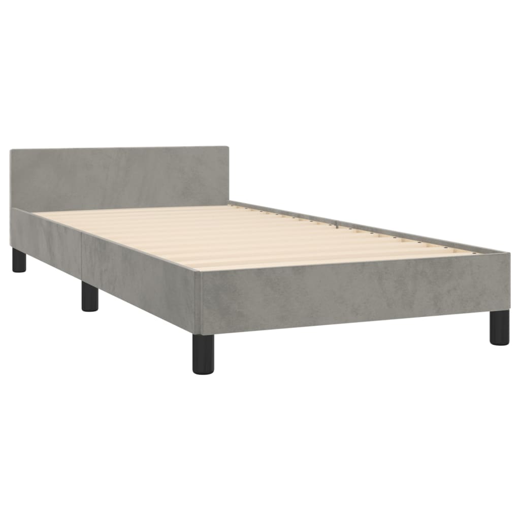 vidaXL Estructura de cama sin colchón terciopelo gris claro 80x200 cm