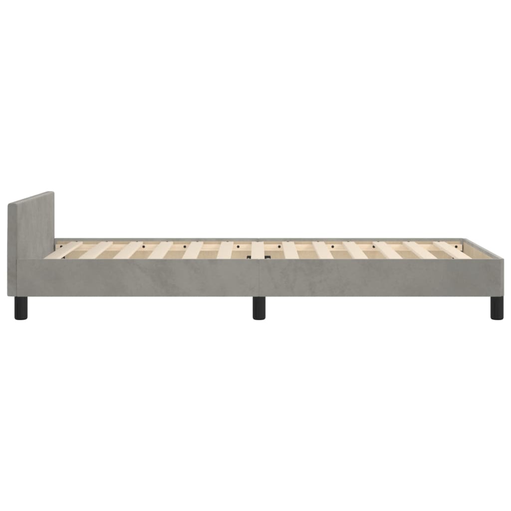 vidaXL Estructura de cama sin colchón terciopelo gris claro 80x200 cm