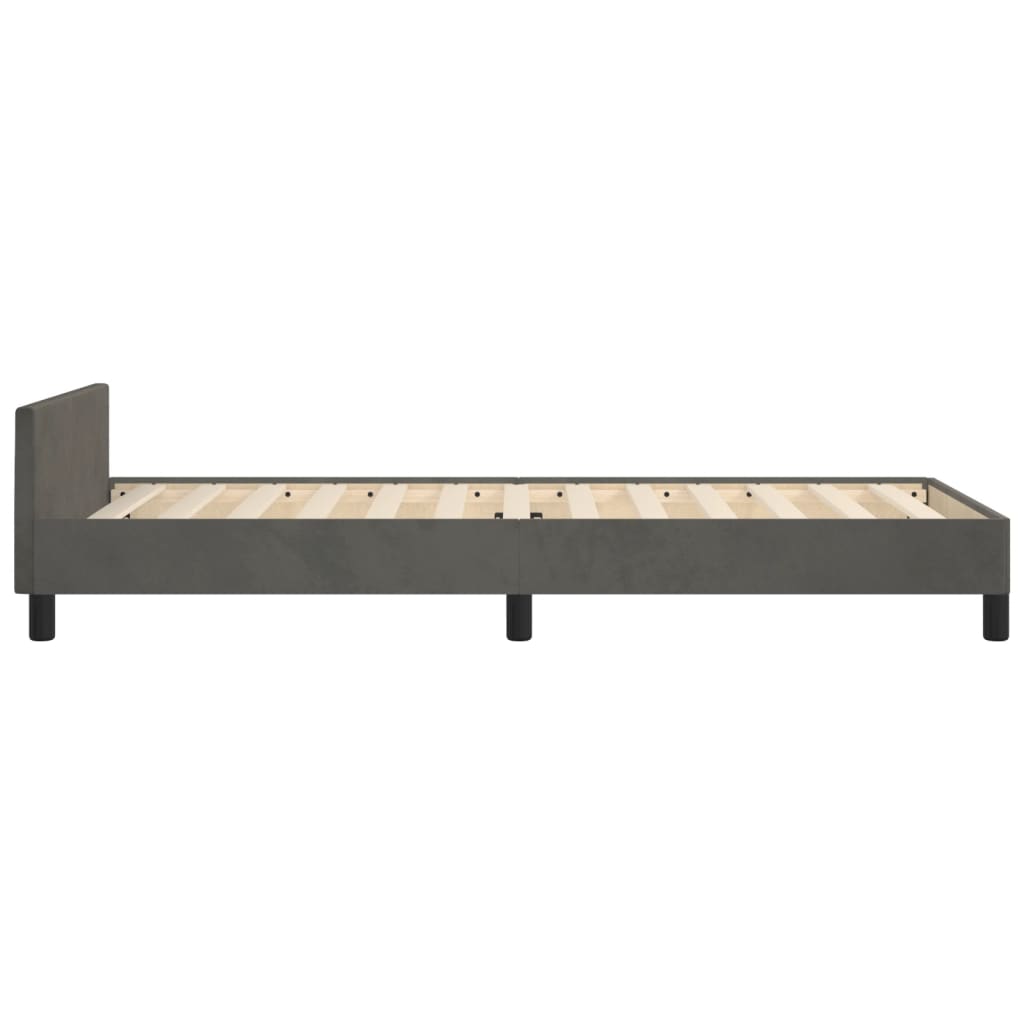 vidaXL Estructura de cama sin colchón terciopelo gris oscuro 80x200 cm