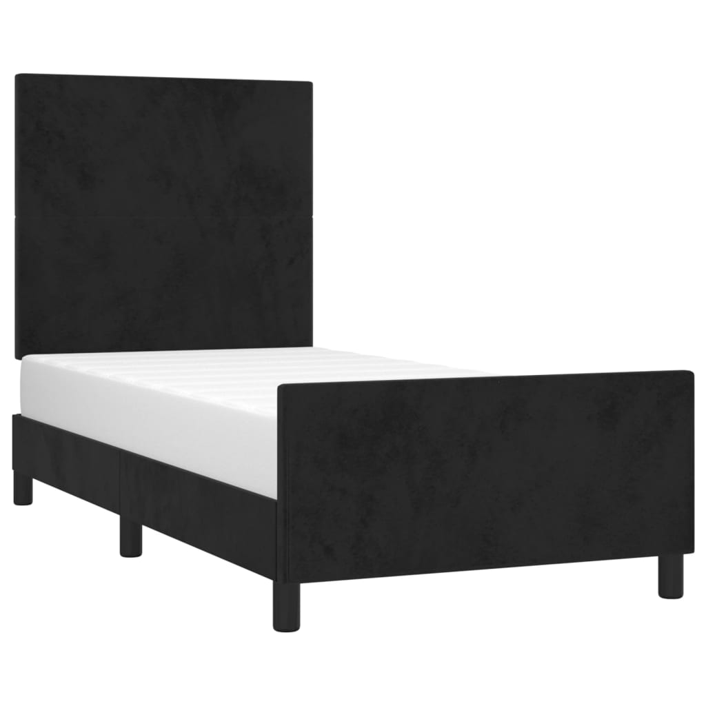 vidaXL Estructura de cama sin colchón terciopelo negro 80x200 cm