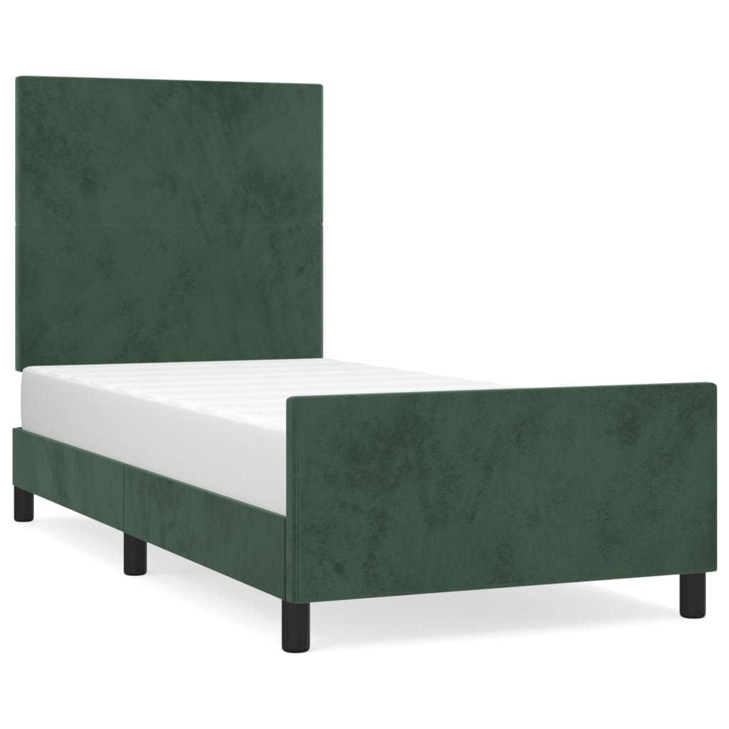 vidaXL Estructura de cama sin colchón terciopelo verde oscuro 80x200cm