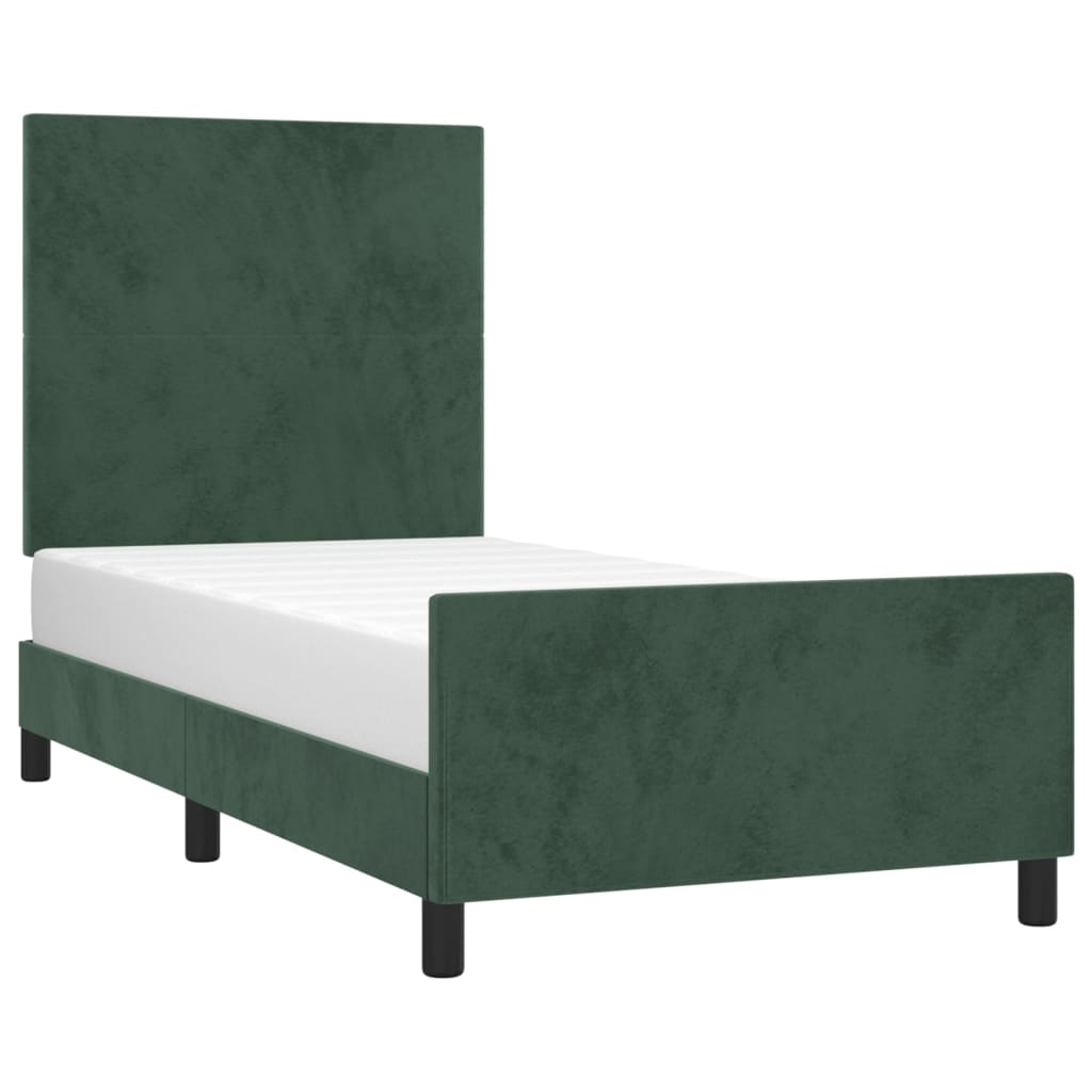 vidaXL Estructura de cama sin colchón terciopelo verde oscuro 80x200cm