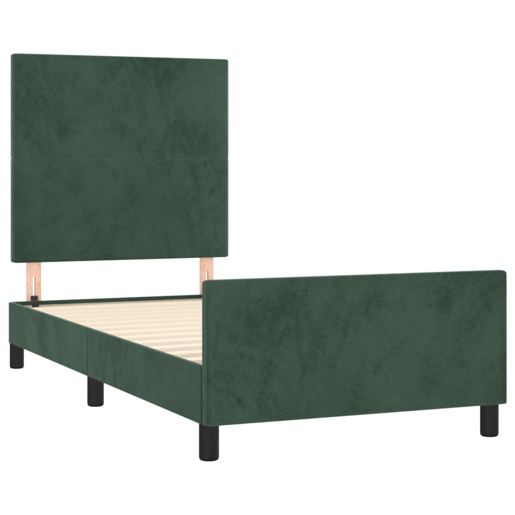 vidaXL Estructura de cama sin colchón terciopelo verde oscuro 80x200cm