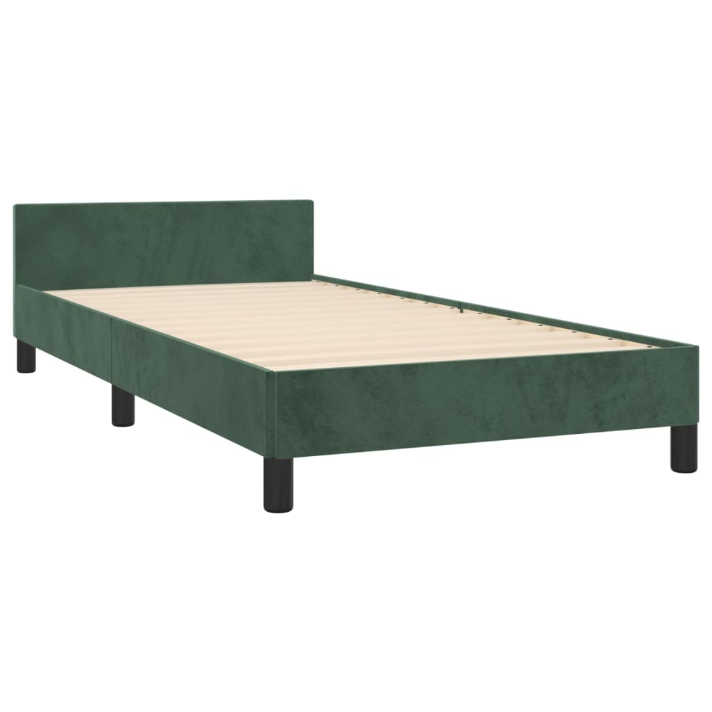 vidaXL Estructura de cama sin colchón terciopelo verde oscuro 80x200cm