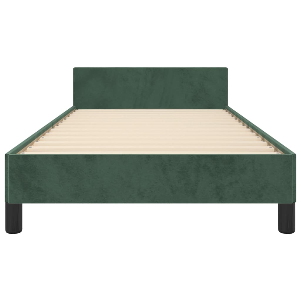 vidaXL Estructura de cama sin colchón terciopelo verde oscuro 80x200cm