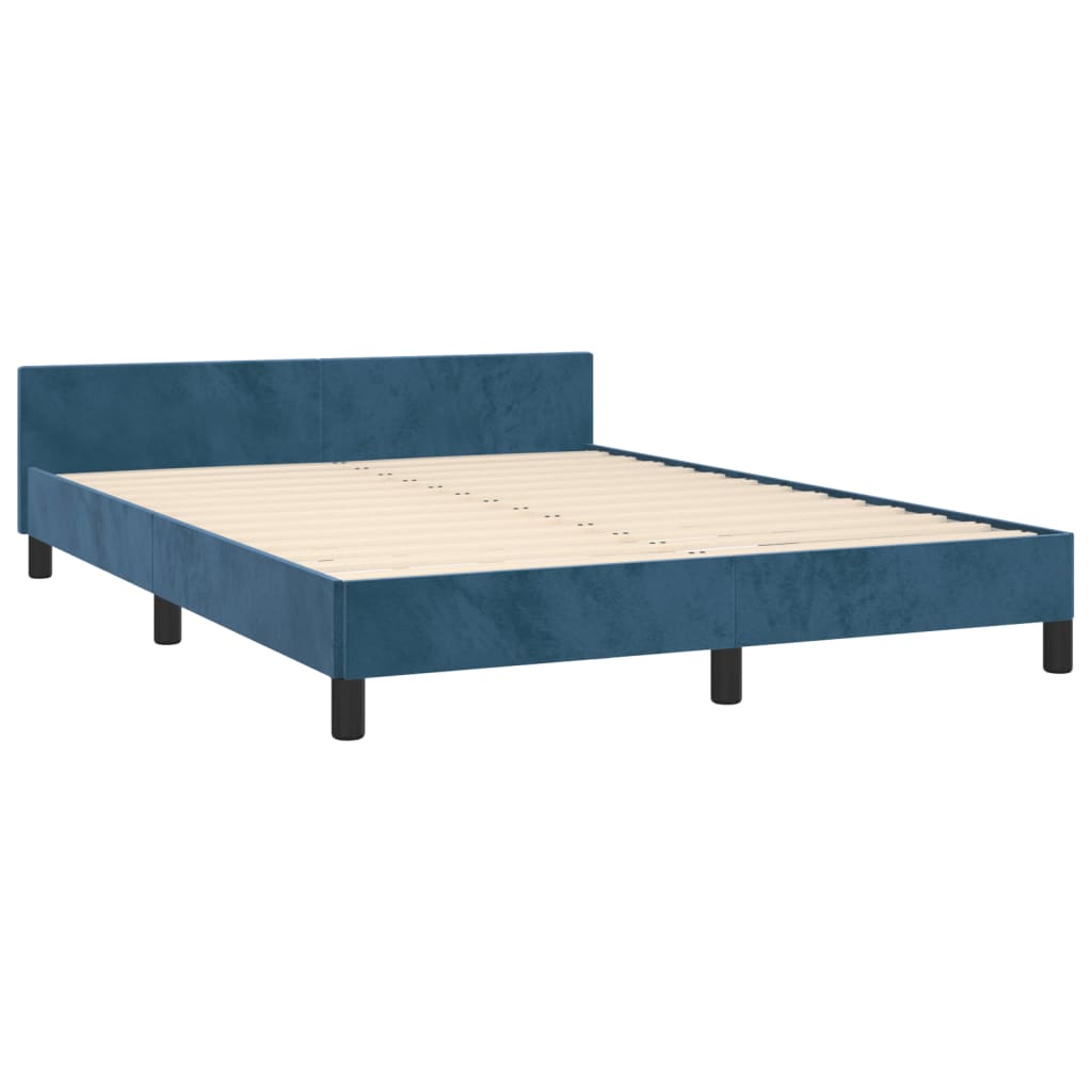 vidaXL Estructura de cama sin colchón terciopelo azul oscuro 140x190cm