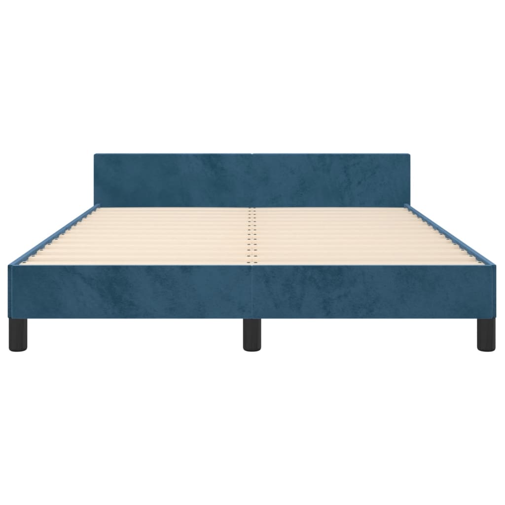 vidaXL Estructura de cama sin colchón terciopelo azul oscuro 140x190cm