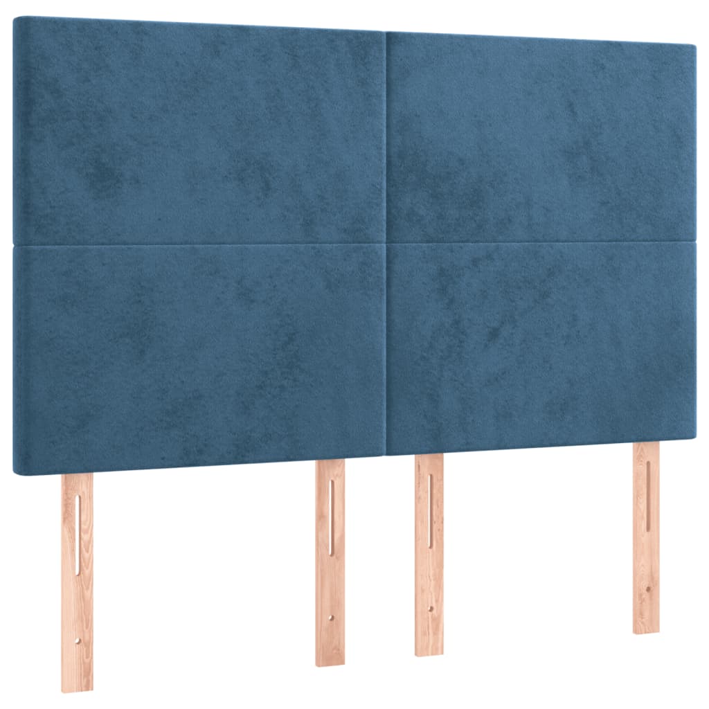 vidaXL Estructura de cama sin colchón terciopelo azul oscuro 140x190cm