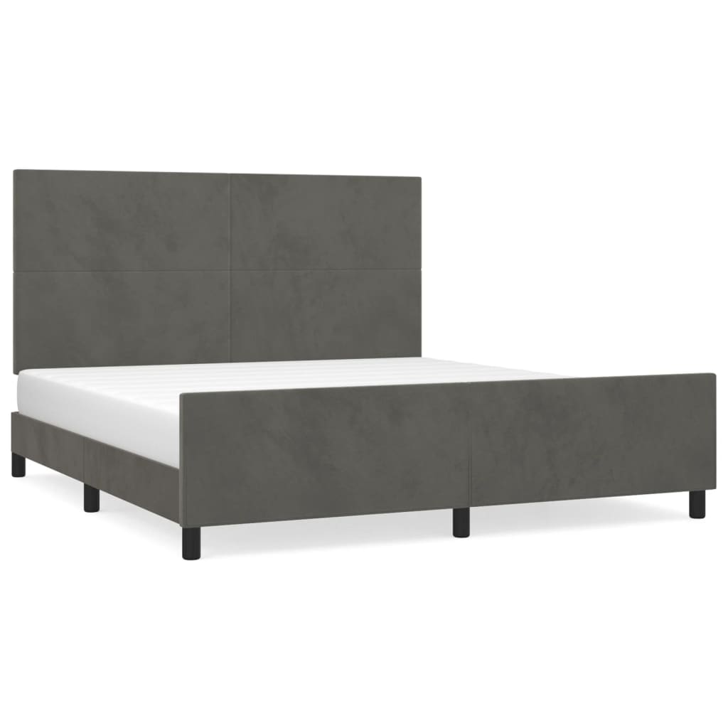 vidaXL Estructura cama con cabecero terciopelo gris oscuro 180x200 cm