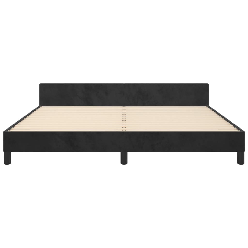 vidaXL Estructura de cama con cabecero de terciopelo negro 180x200 cm