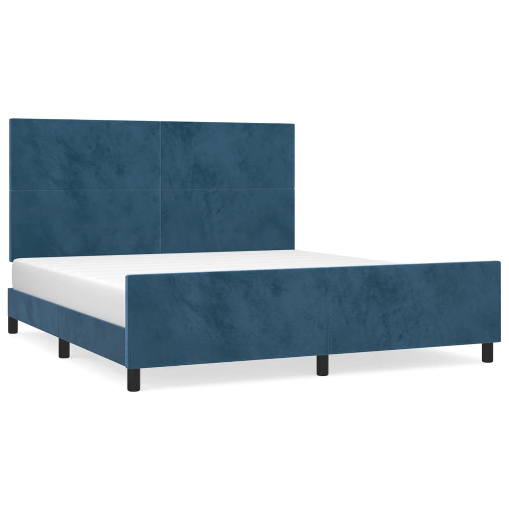 vidaXL Estructura cama con cabecero terciopelo azul oscuro 180x200 cm