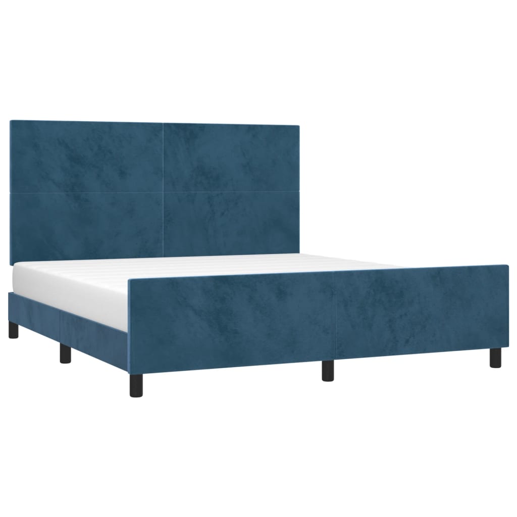 vidaXL Estructura cama con cabecero terciopelo azul oscuro 180x200 cm