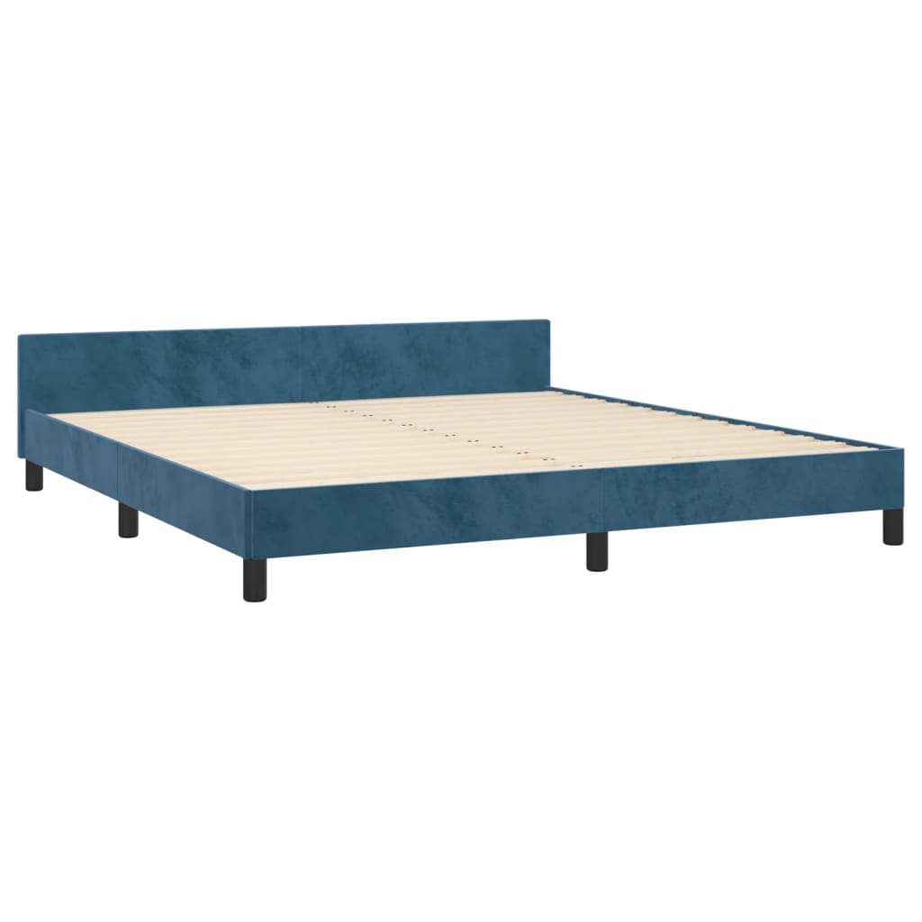 vidaXL Estructura cama con cabecero terciopelo azul oscuro 180x200 cm